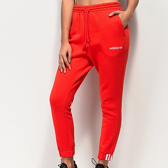 adidas orange sweatpants